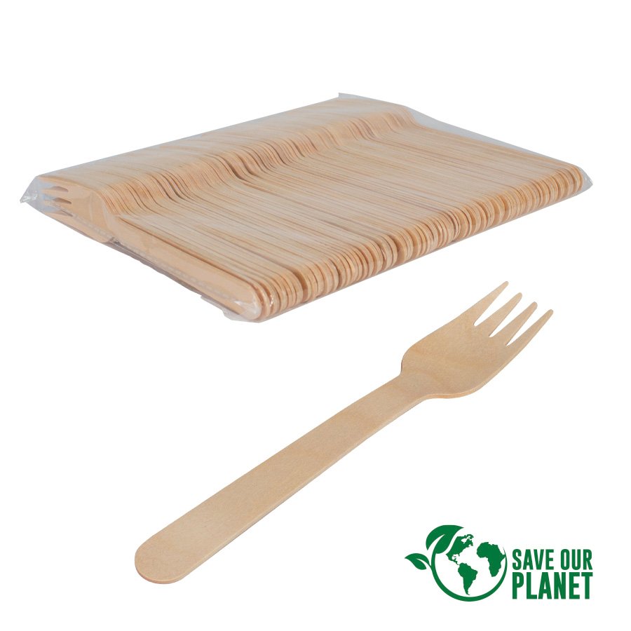E121-11-Principal.jpg Bolsa con 100 tenedores de madera de Abedul - Imagen 1