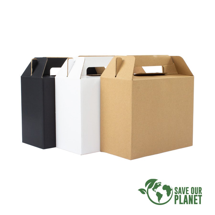 F28-SOP.jpg Caja autoarmable con asas, 25x20x12 cm - Imagen 1
