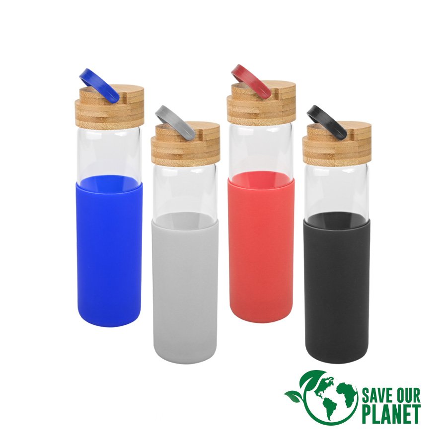 M57-Principal.jpg Botella de Vidrio con funda de silicona 600cc - Imagen 1