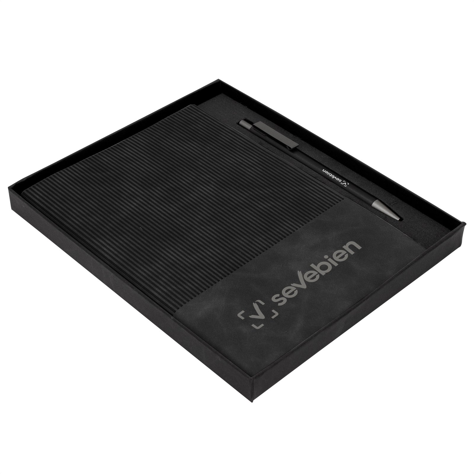 alt_-promocional_publicitario_cuaderno_con_lapicera_S03_negro_4_logo Set ejecutivo "SENSE" - Imagen 1