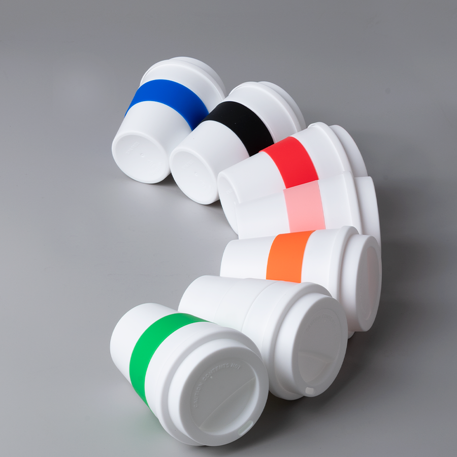 m170-principal Mug Express Cup "WHITE" 356cc con banda silicona - Imagen 1
